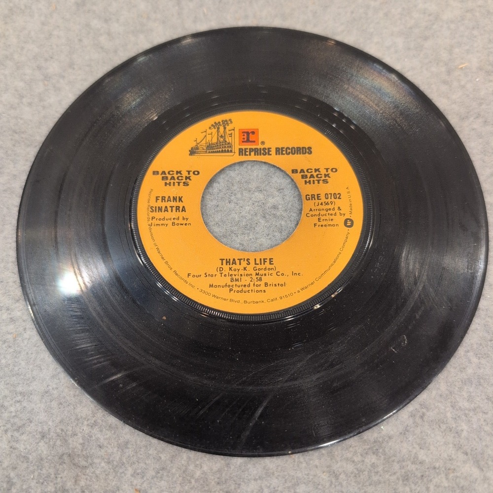 Frank Sinatra That's Life My Kind of Town Reprise GRE 0702 45 RPM Vinyl Record - Picture 2 of 3